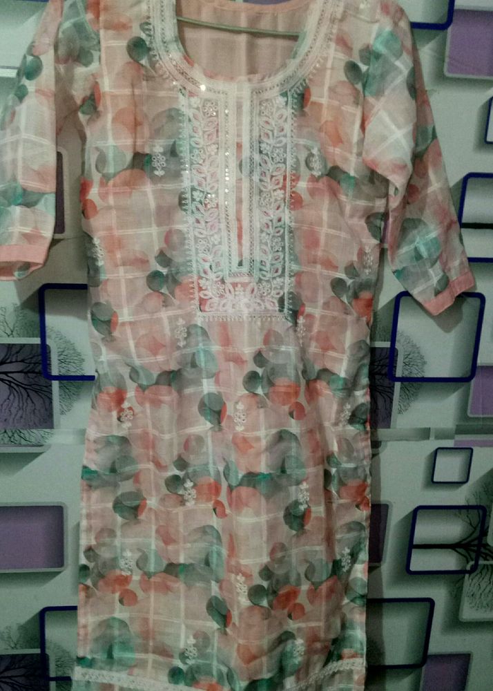 Womens Pink Kurta Sets With Dupatta.