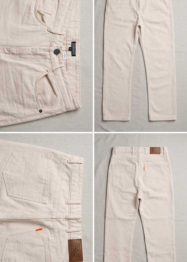 Light Beige Straight Leg Jeans