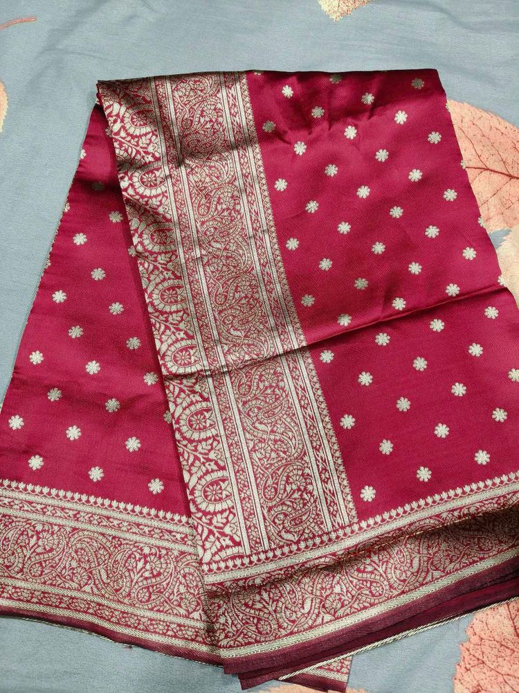 Elegant Maroon Banarasi Silk Saree