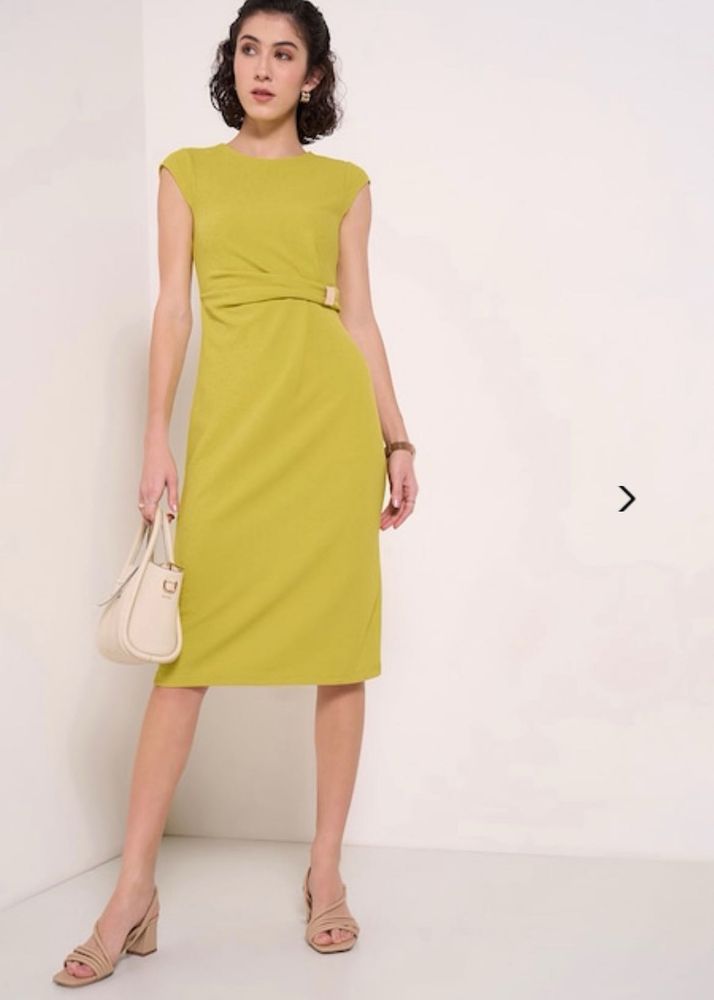 pantaloon Chic Lime Green Sheath Dress
