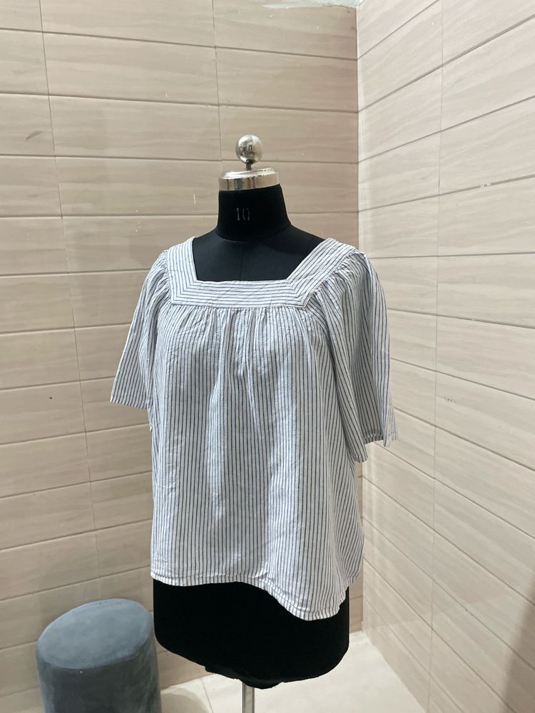 GAP XL Striped Square Neck Top