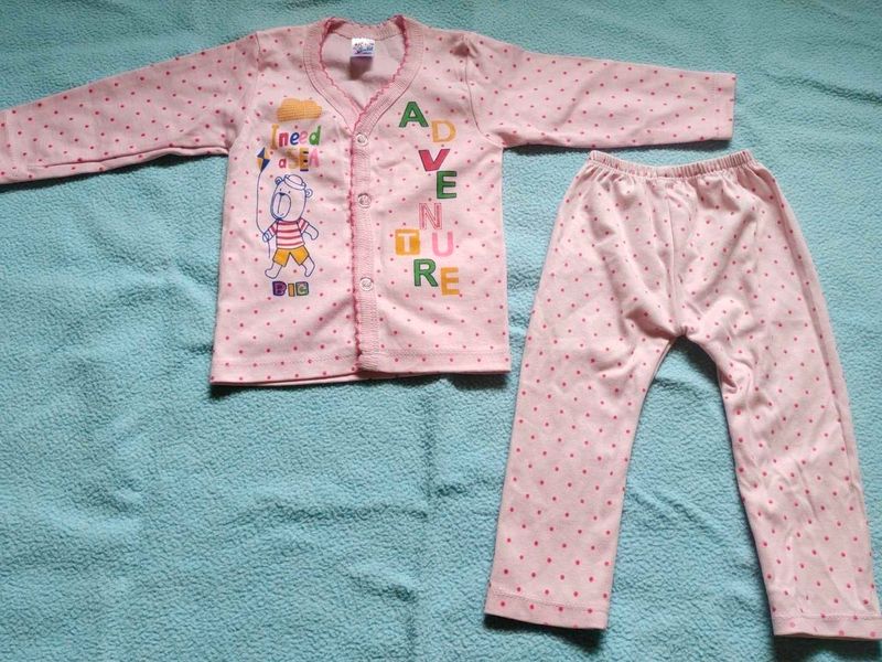 Cute Pink Polka Dot Pajama Set