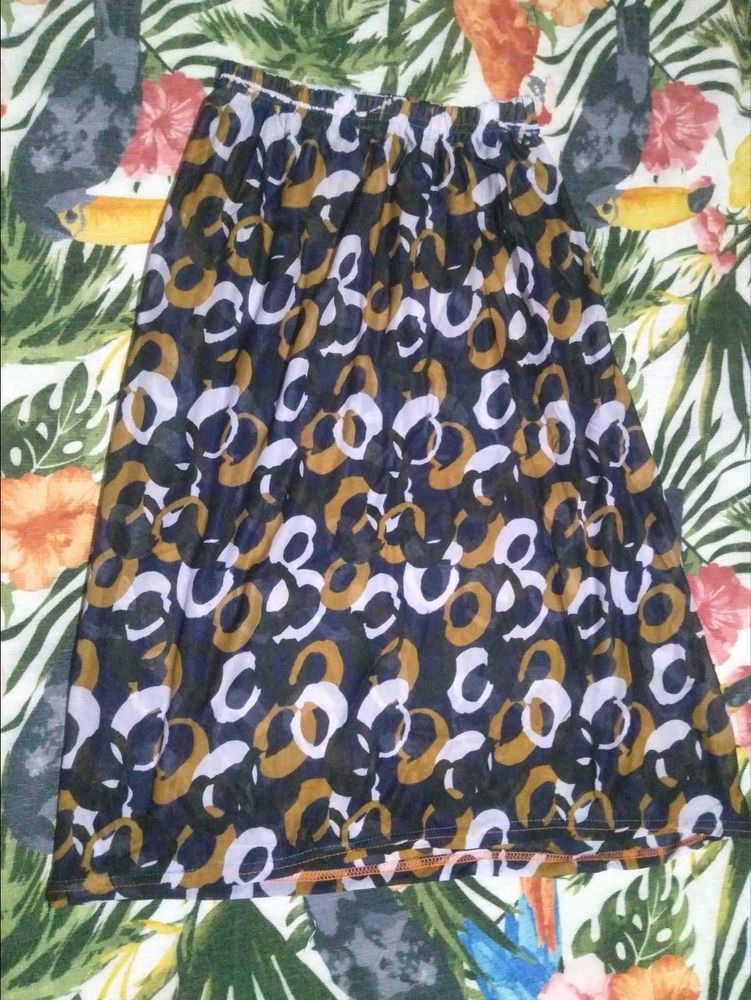 Patterned Midi Skirt