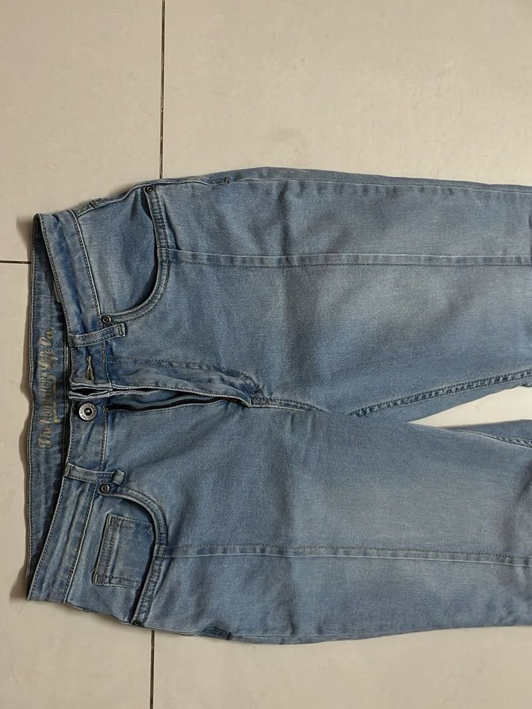 High waist Light Wash Seamed Jeans