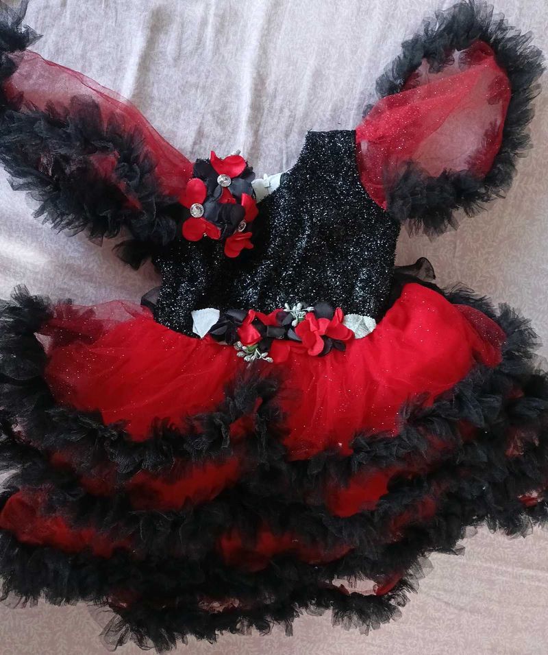 Kids Red &amp; Black Tutu Frock, freebie with this