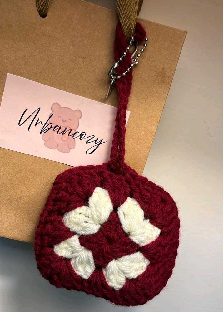 Handmade Crochet earphone keychain