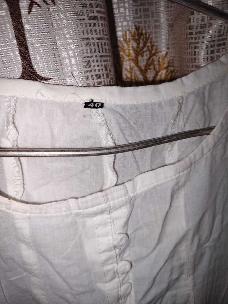 White Cotton kurta set
