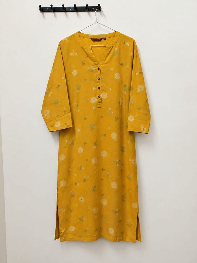 Stylish Yellow Printed Kurta