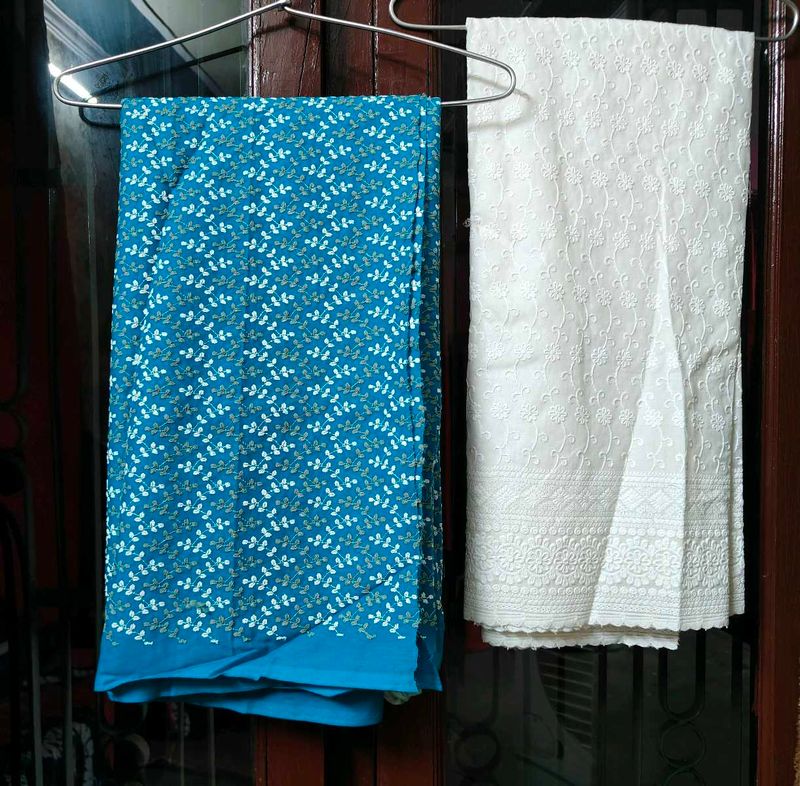 unstitched Chikankari kurta set
