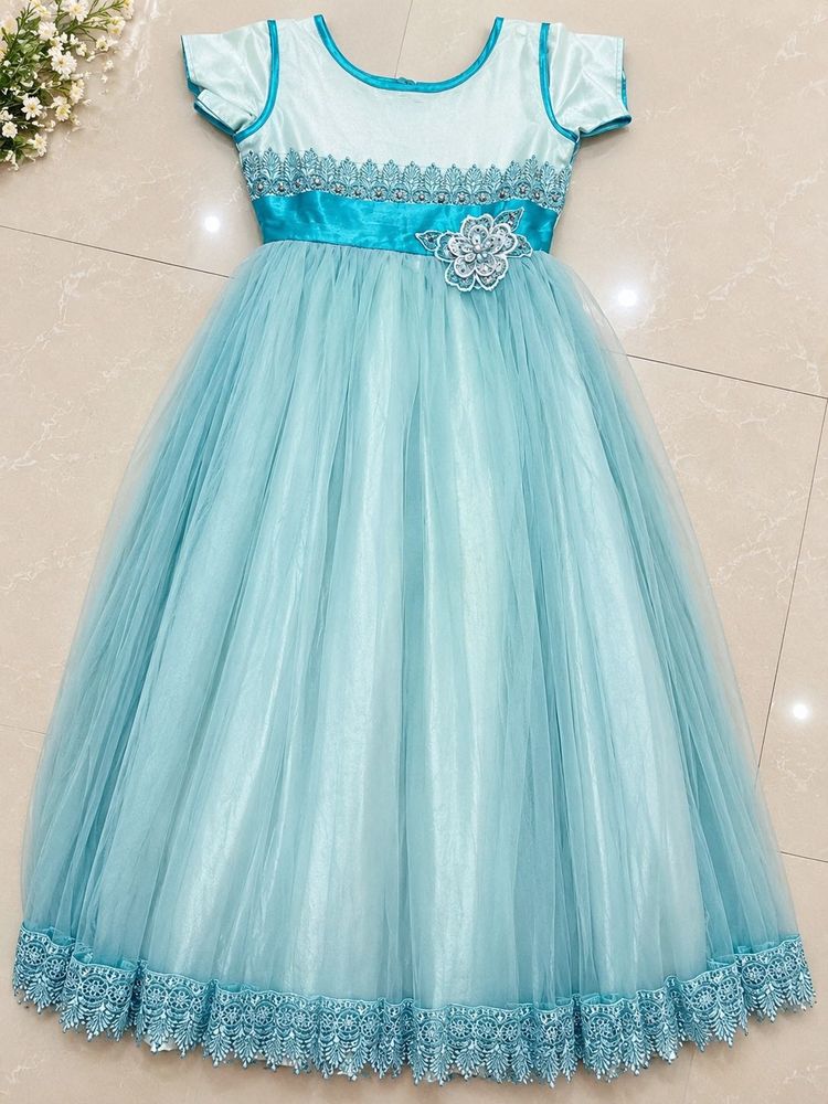 Beautiful Baby Blue Ethnic Gown