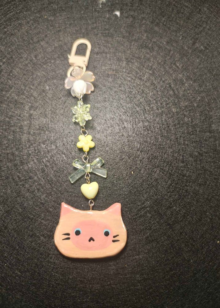 Cute Cat Keychain with Charms
