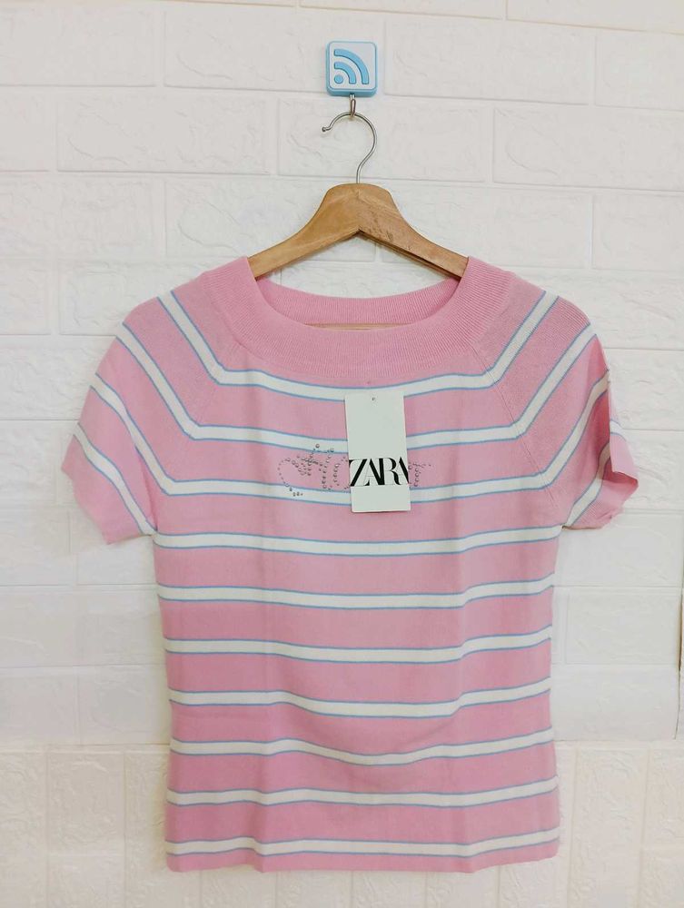Striped Short Sleeve Top