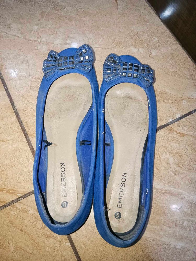 Blue Emerson Bow Flats