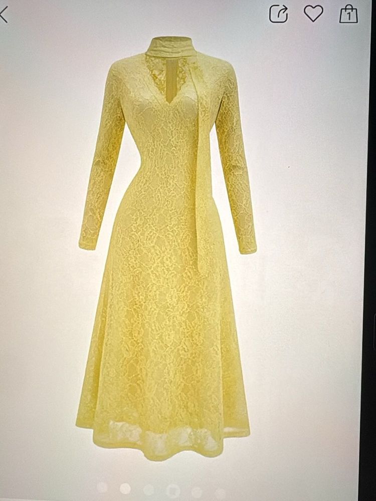 yello sheer A line dress