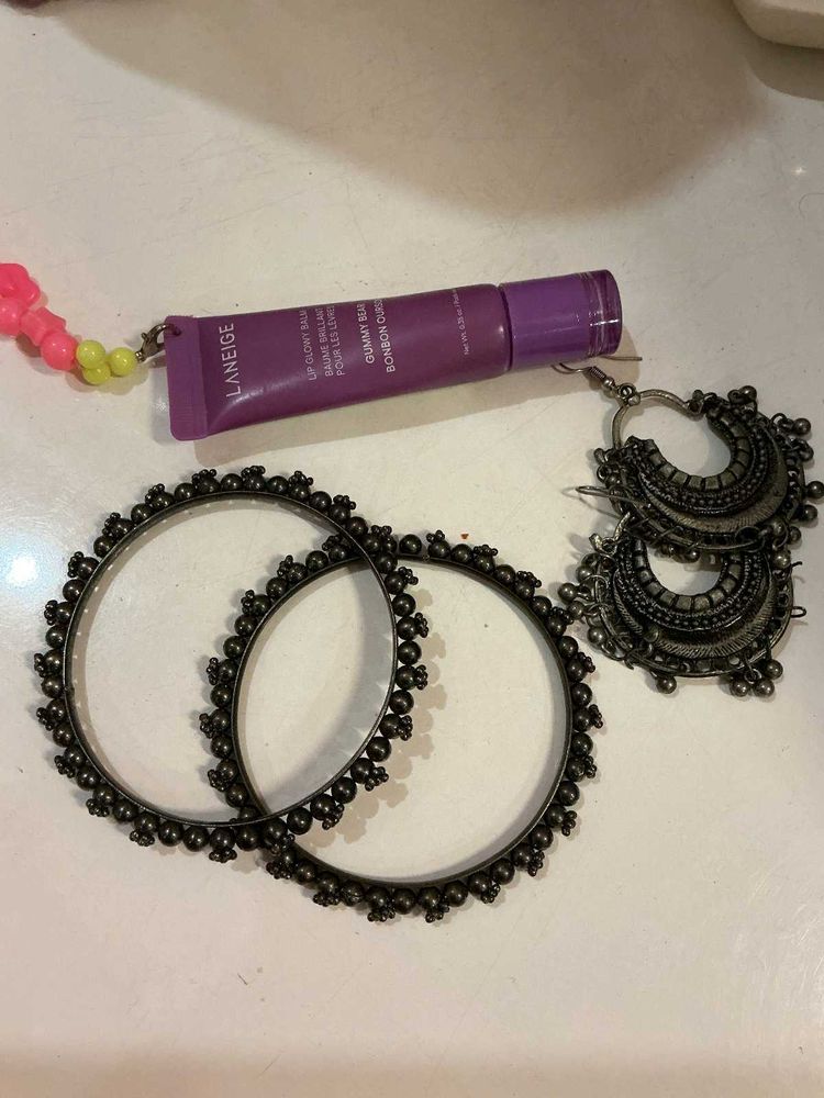 Oxidised Black Beaded Kadas