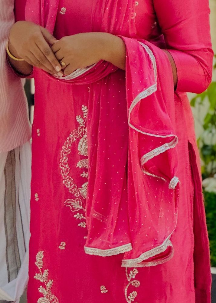 Vibrant Pink Embroidered Kurta Set