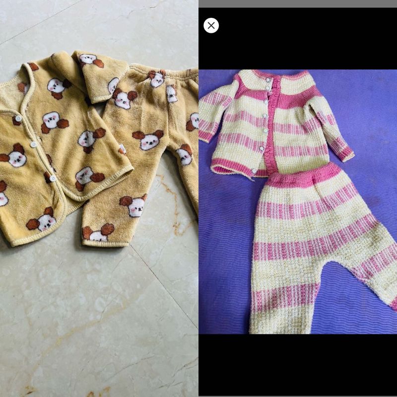 combo of 2 woollen set unisex Cute Baby Girls Slee