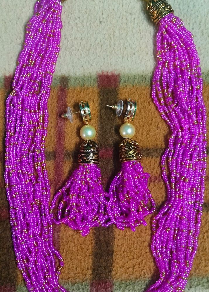 Beautiful trendy women jewellery set Pink Color