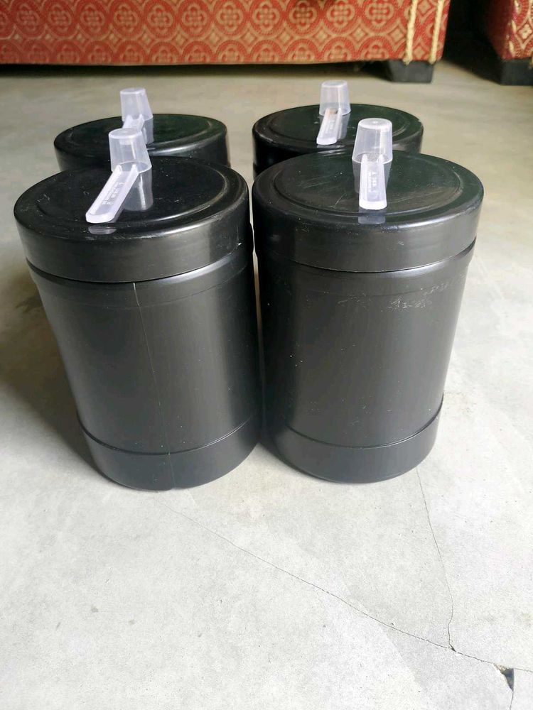 Set of 4 Black Empty Containers