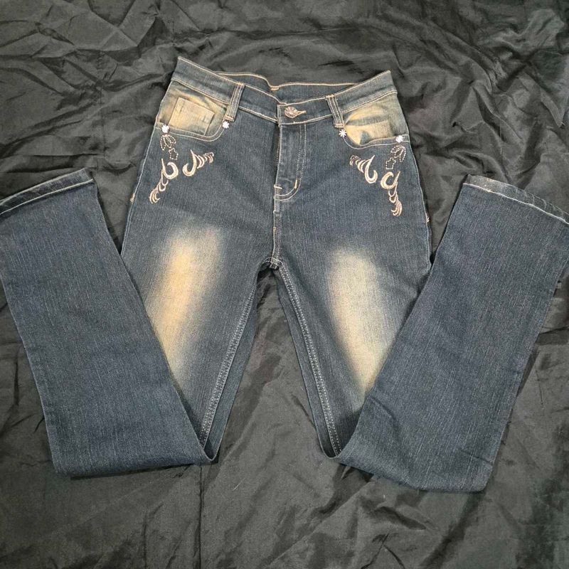 low waist slim Embellished Denim Jeans  y2k
