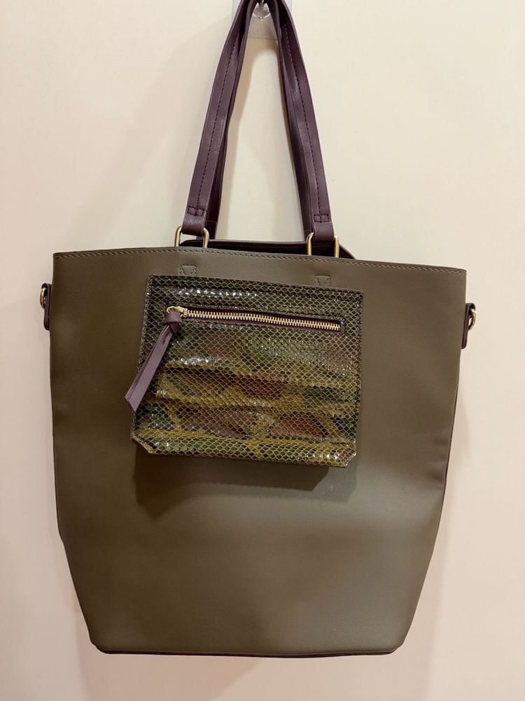 Brand new, Accessorize, Stylish Olive Green Tote B
