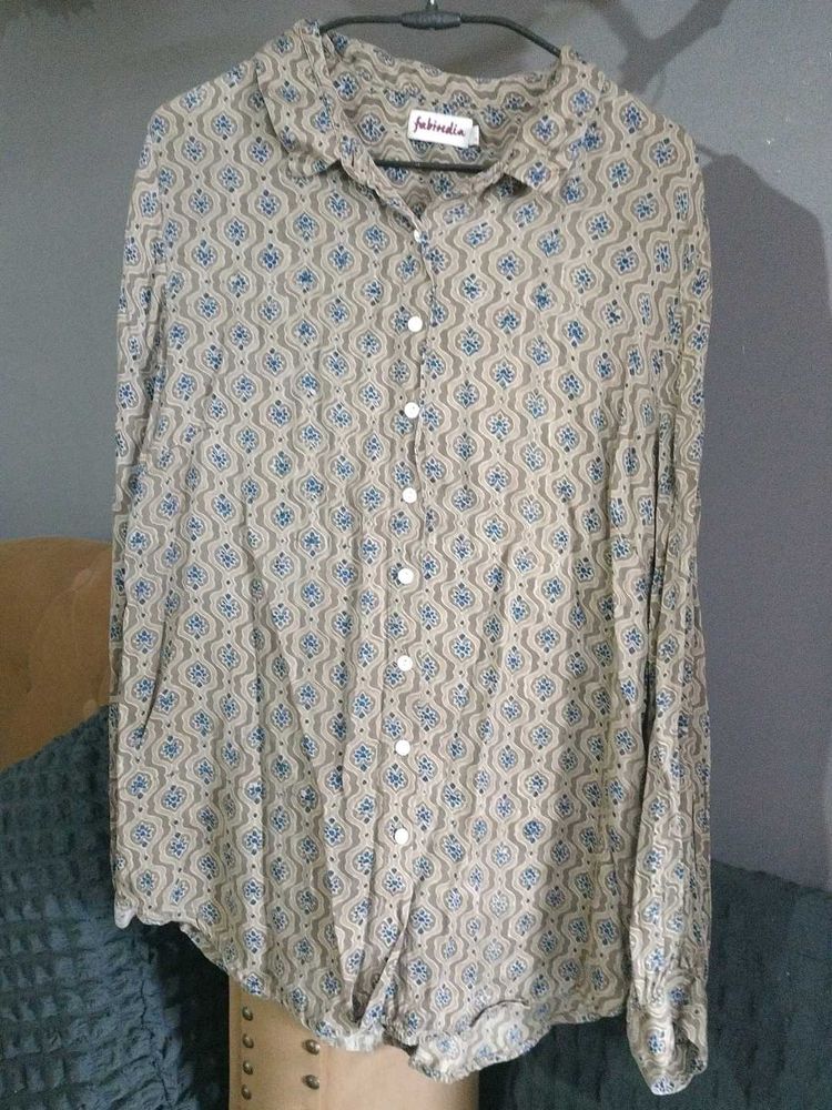 Fabindia Printed Modal Cotton Shirt