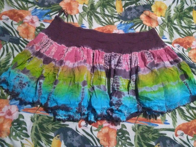 Bohemian Tie-Dye Mini Skirt