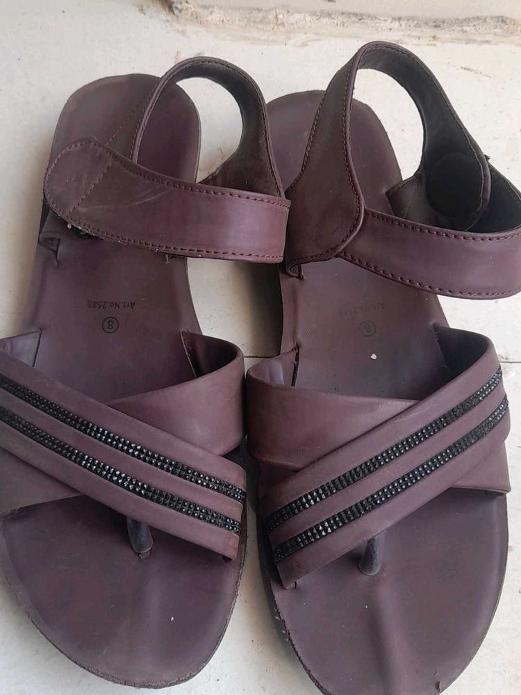 Like New  Stylish Brown Thong Sandals