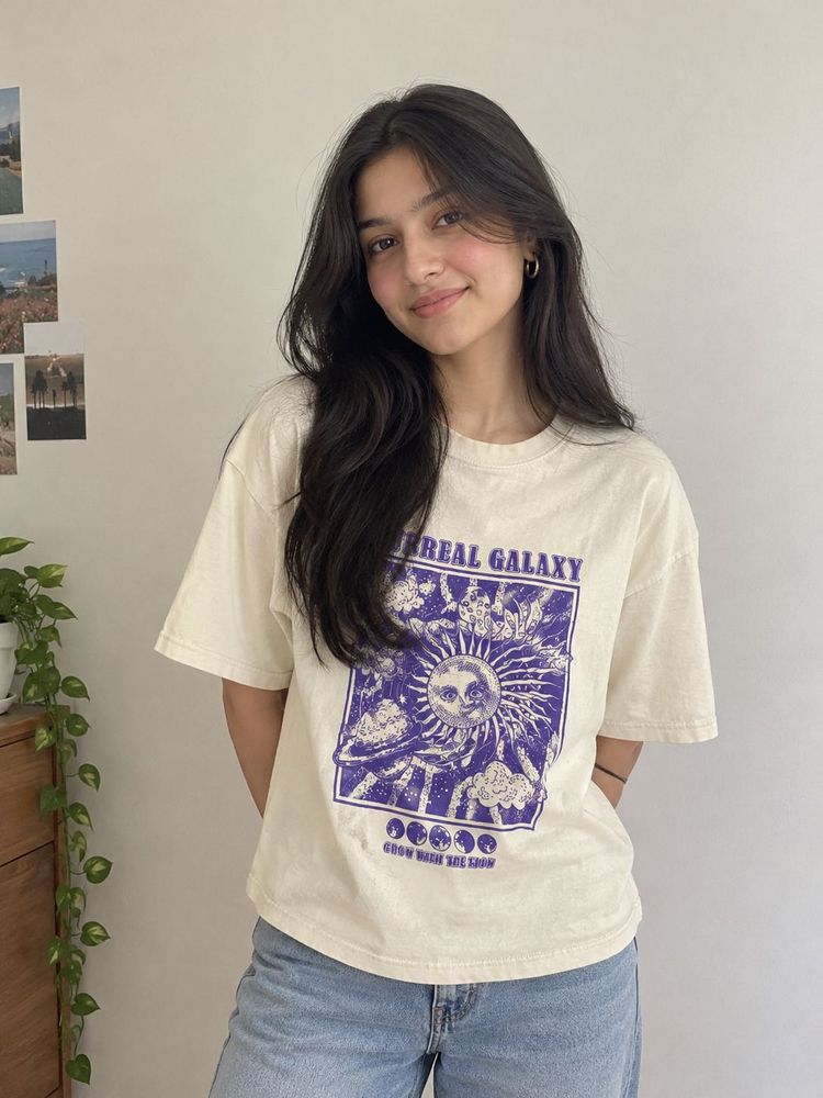 Graphic Print Cream T-Shirt
