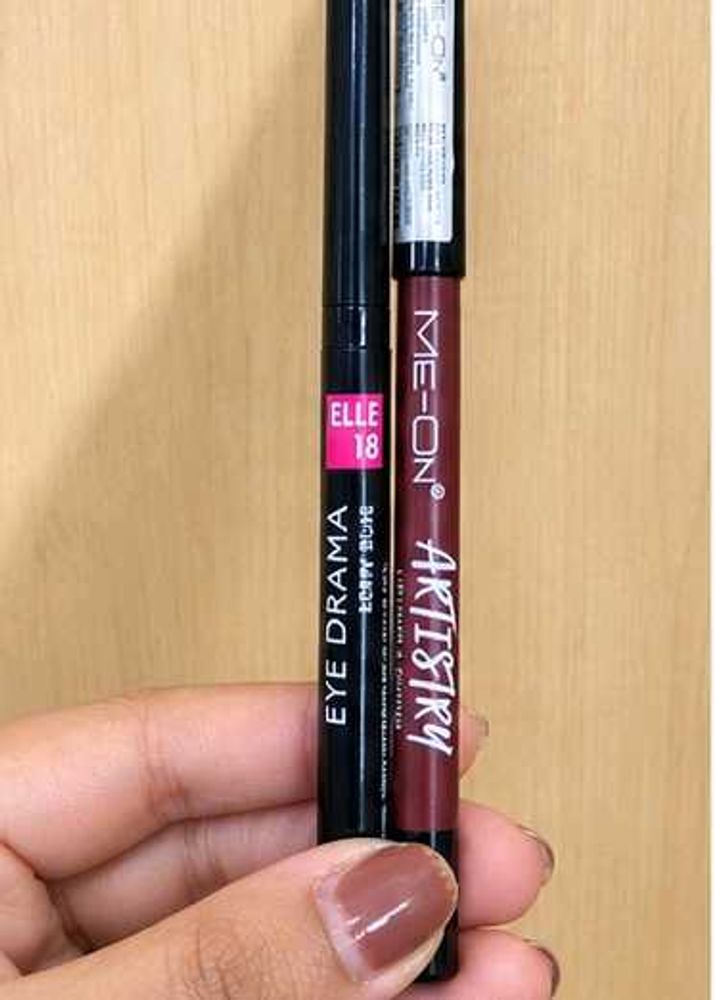 ELLE 18 Blue Eyeliner &amp; ME-ON Lip liner