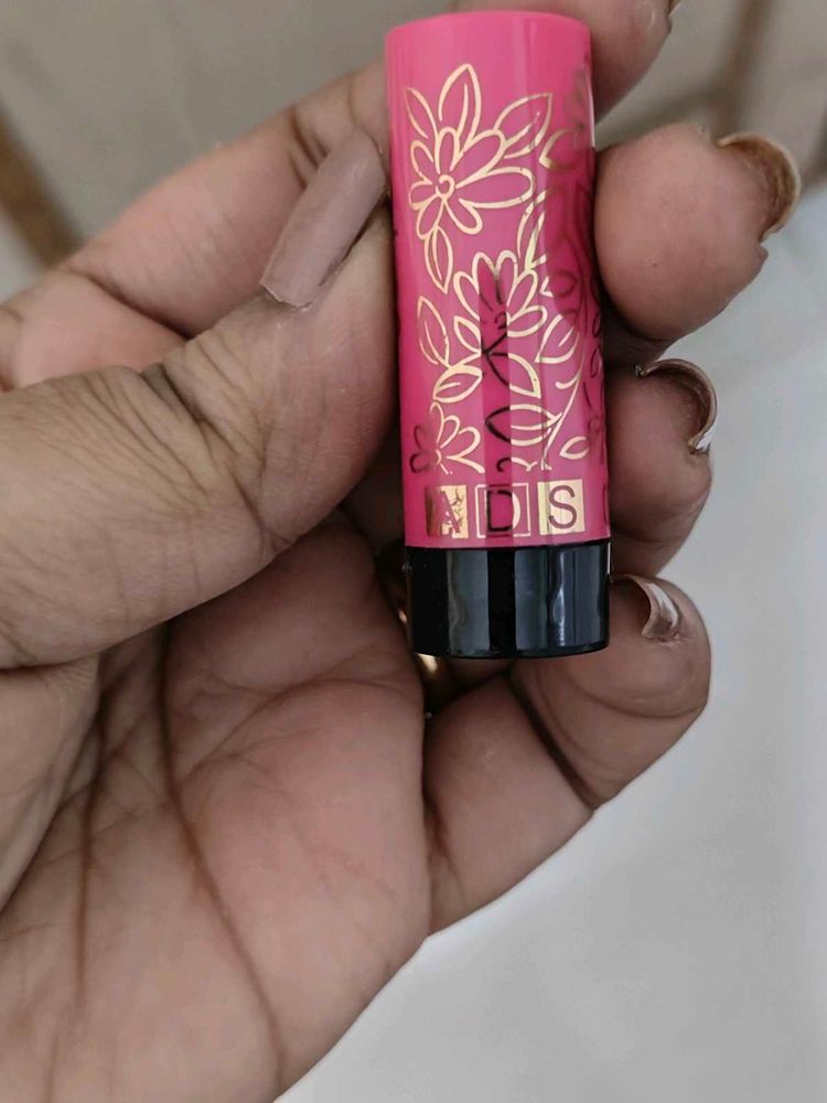 Pretty Pink Lipstick with Floral Design