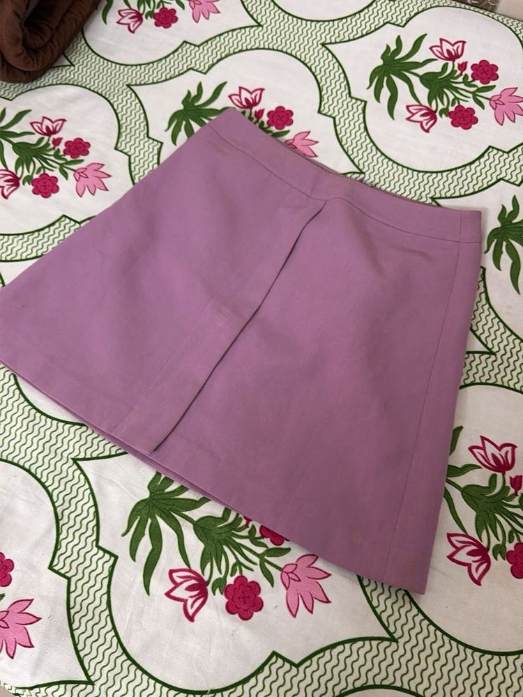 Lilac A-Line Mini Skirt