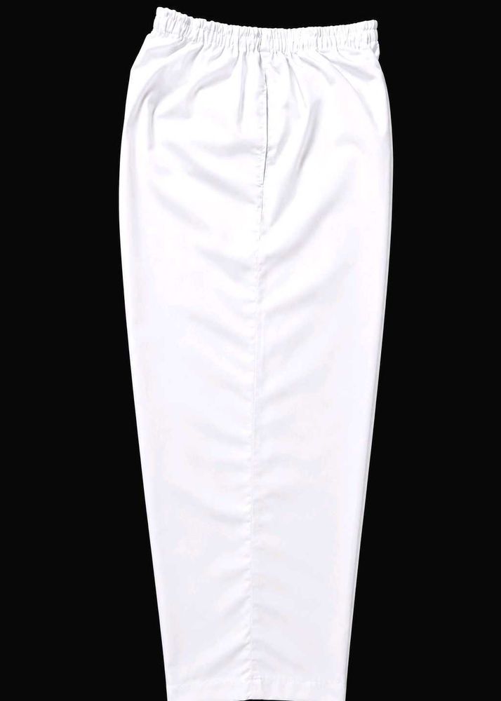 White Elastic Waist Palazzo Pants