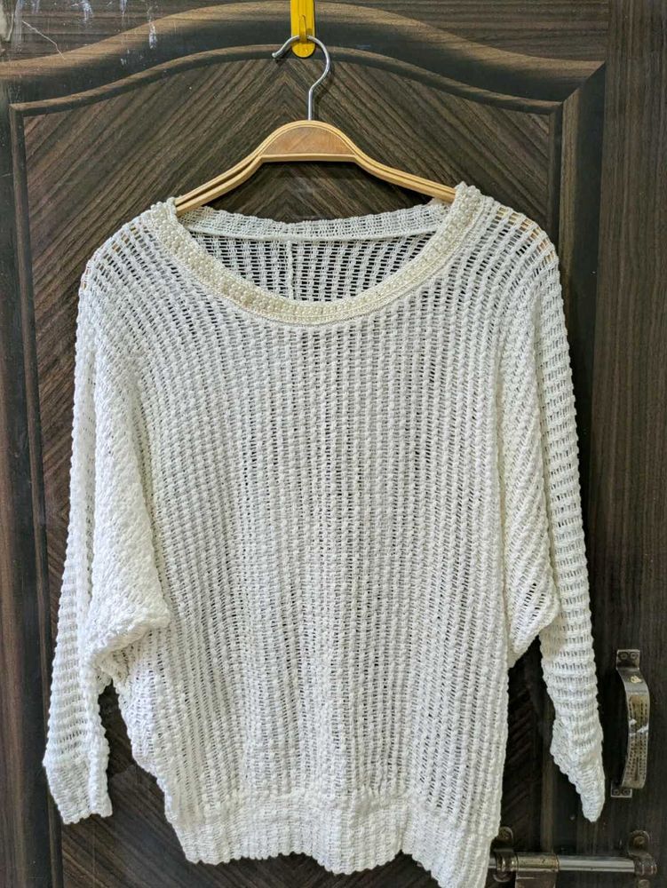 Elegant Off-White Knit Sweater