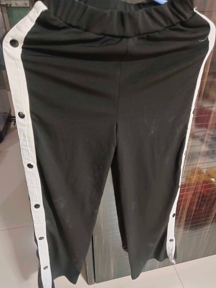 Side Button Pants, cut out pants