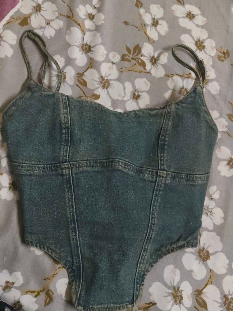 Denim Corset Top