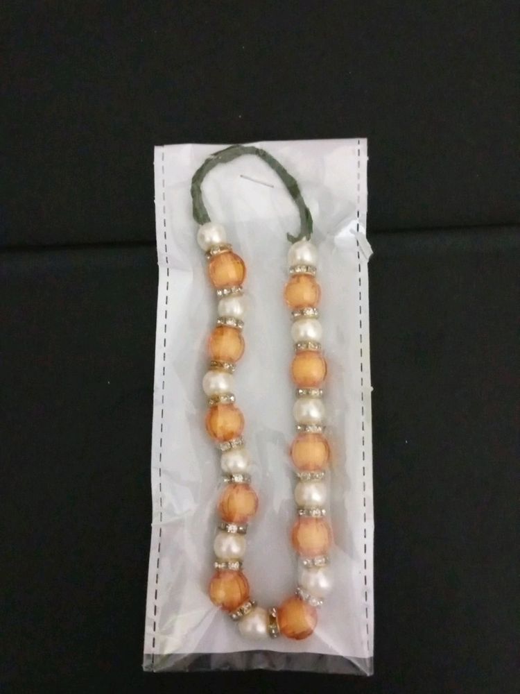 Ladoo Gopal Ji Moti Mala - yellow &amp; White Stone