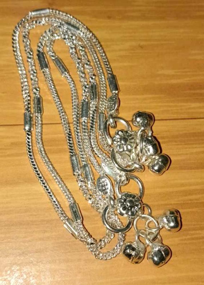 4 combo of Elegant Silver Anklet with Bells