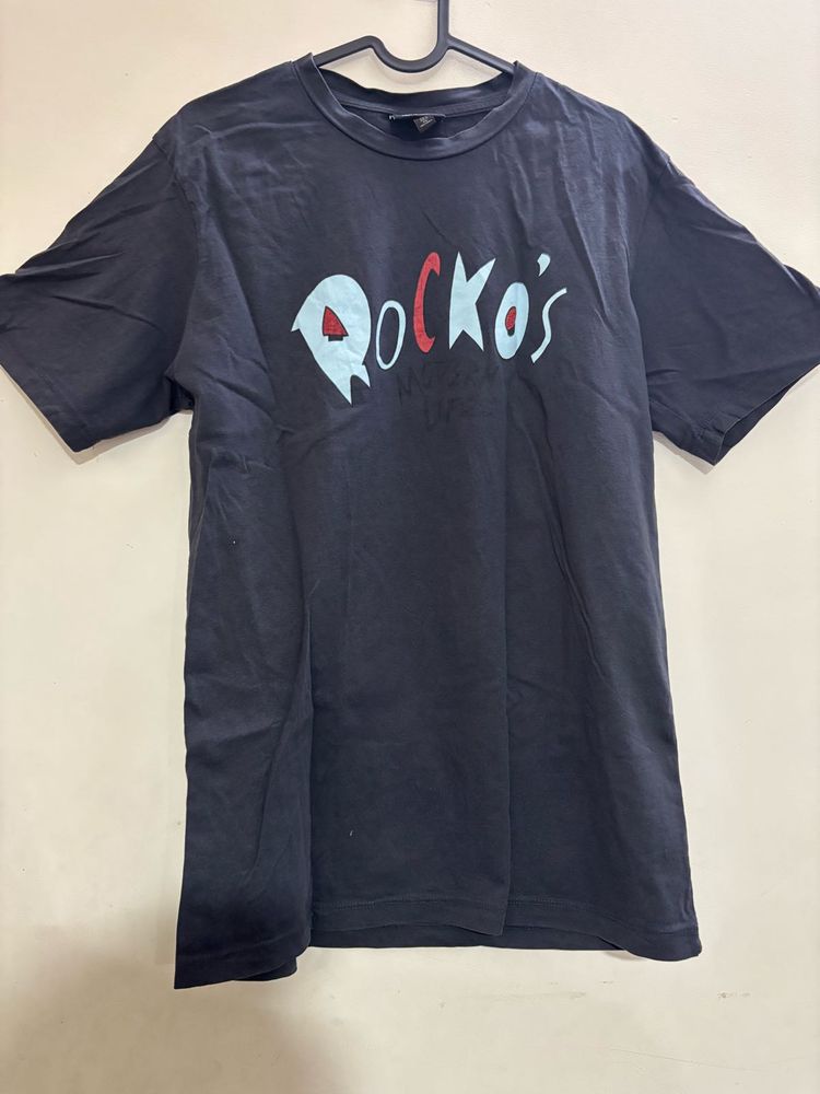 H&amp;M dark grey cartoon shirt