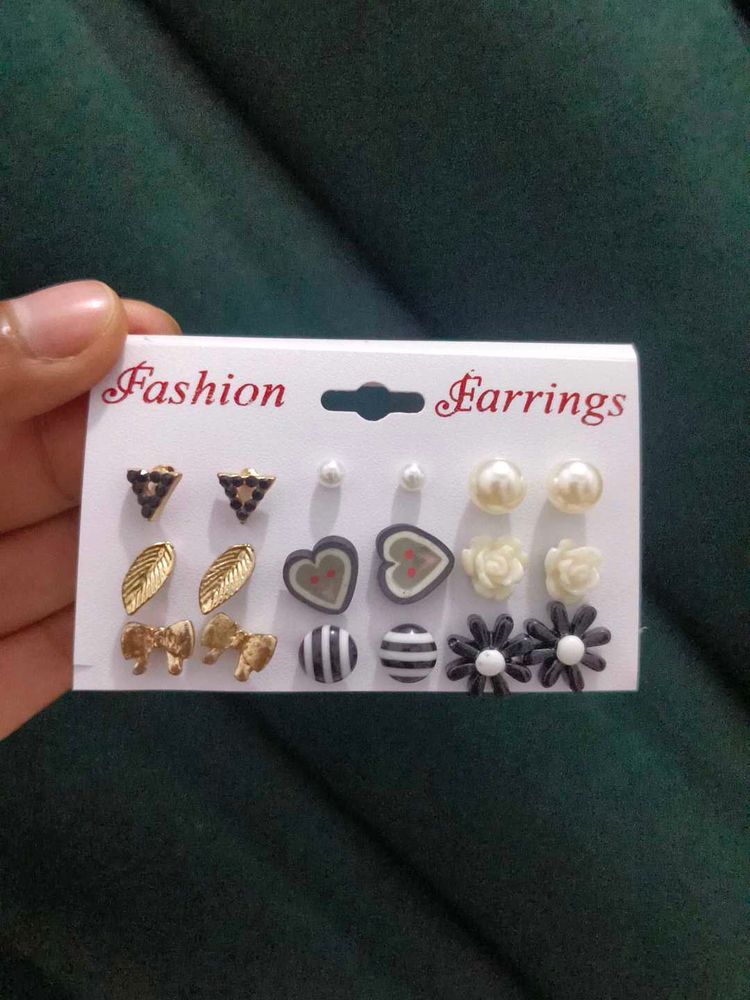 set of 9 pair ear studs and 2 beautiful pendants