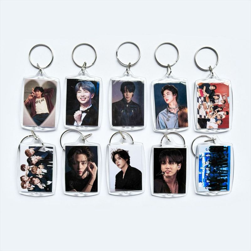 NEW BTS Keychains (Set of 10) (Sticker Freebies)