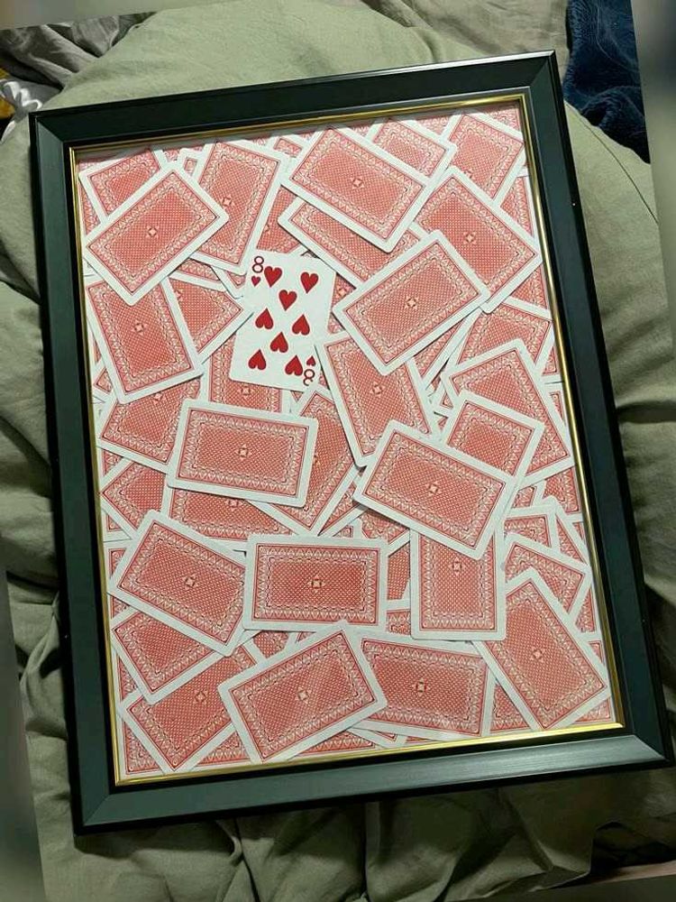 A4 size Framed Playing Card Art