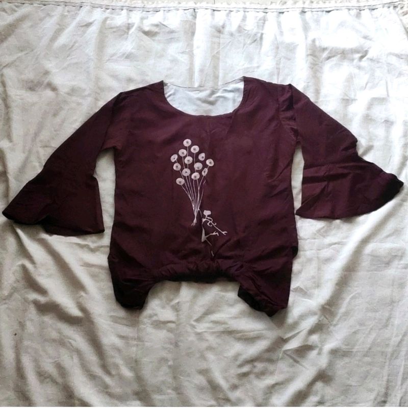 Brand New Embroidered Maroon Top