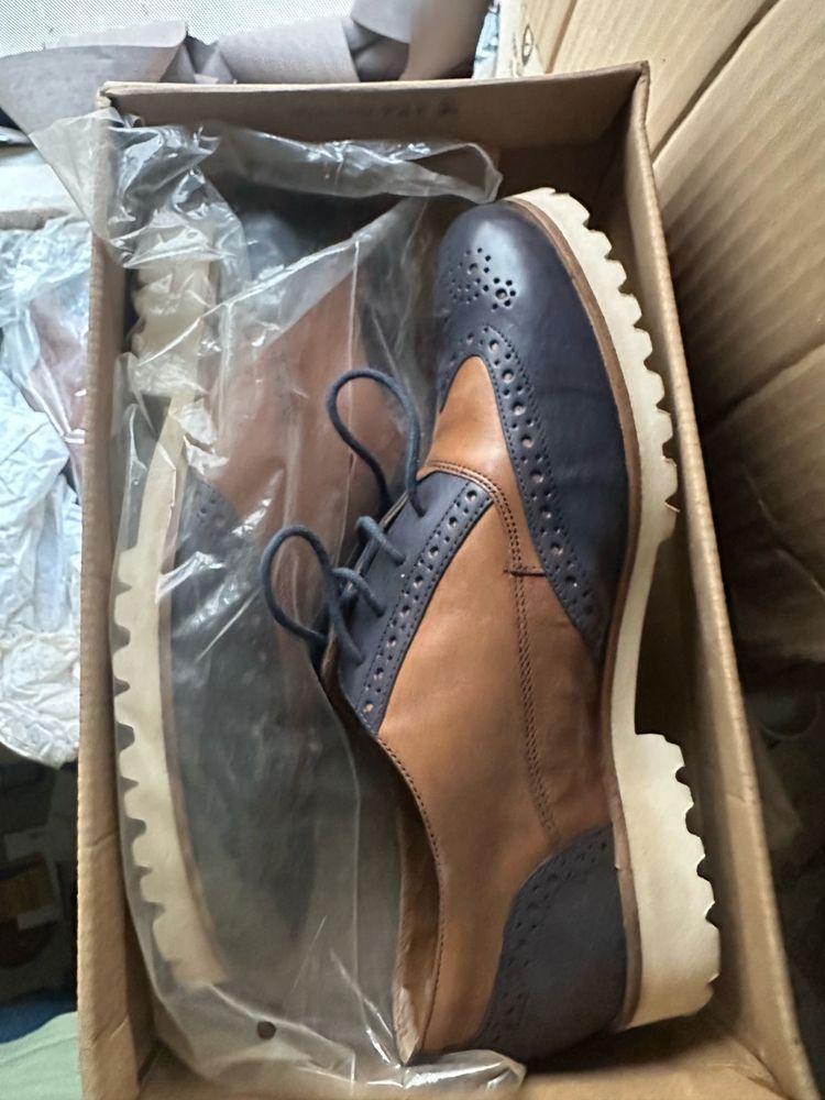 Unavera Rosch Wingtip Brogue Shoes Blue