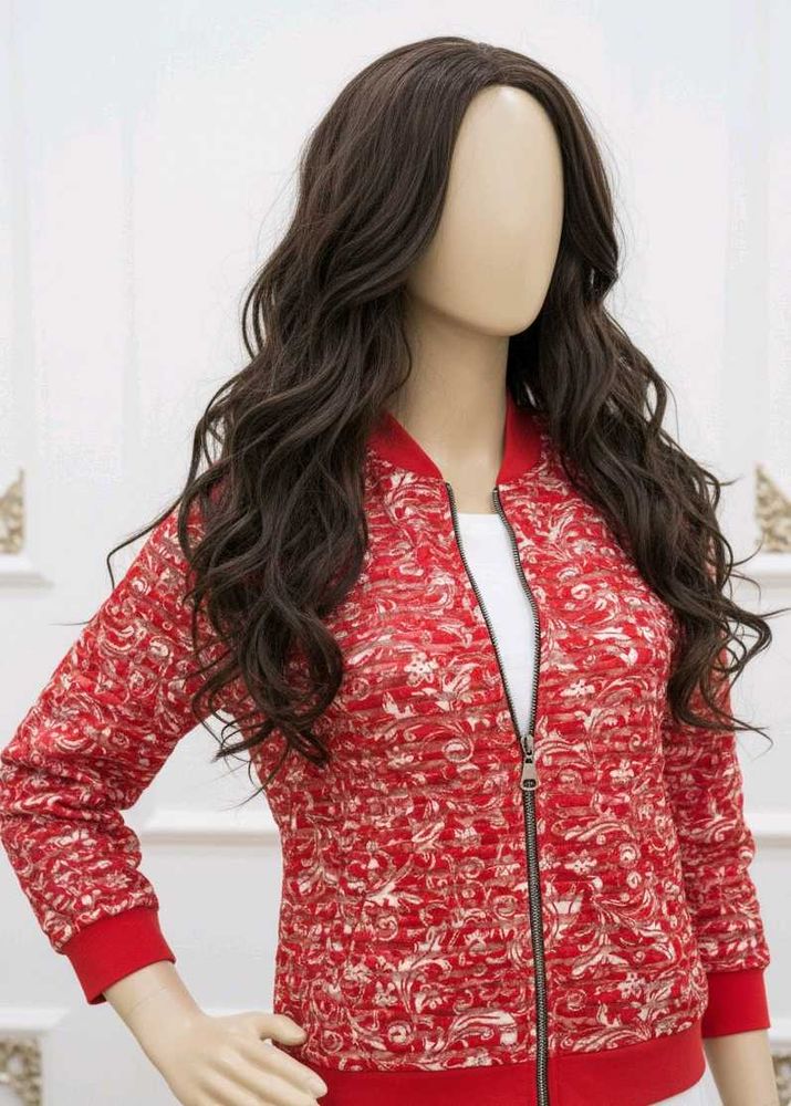 Red Floral Bomber Jacket
