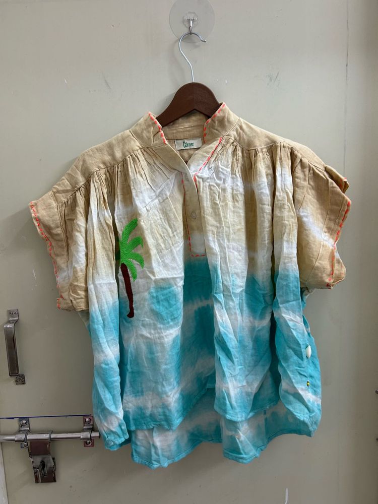 Boho Palm Tree Tie-Dye Top(Brand new )Fixed price