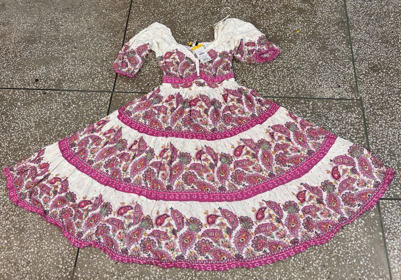 Paisley Print Dress Stylish Frock Middi Newly Tag