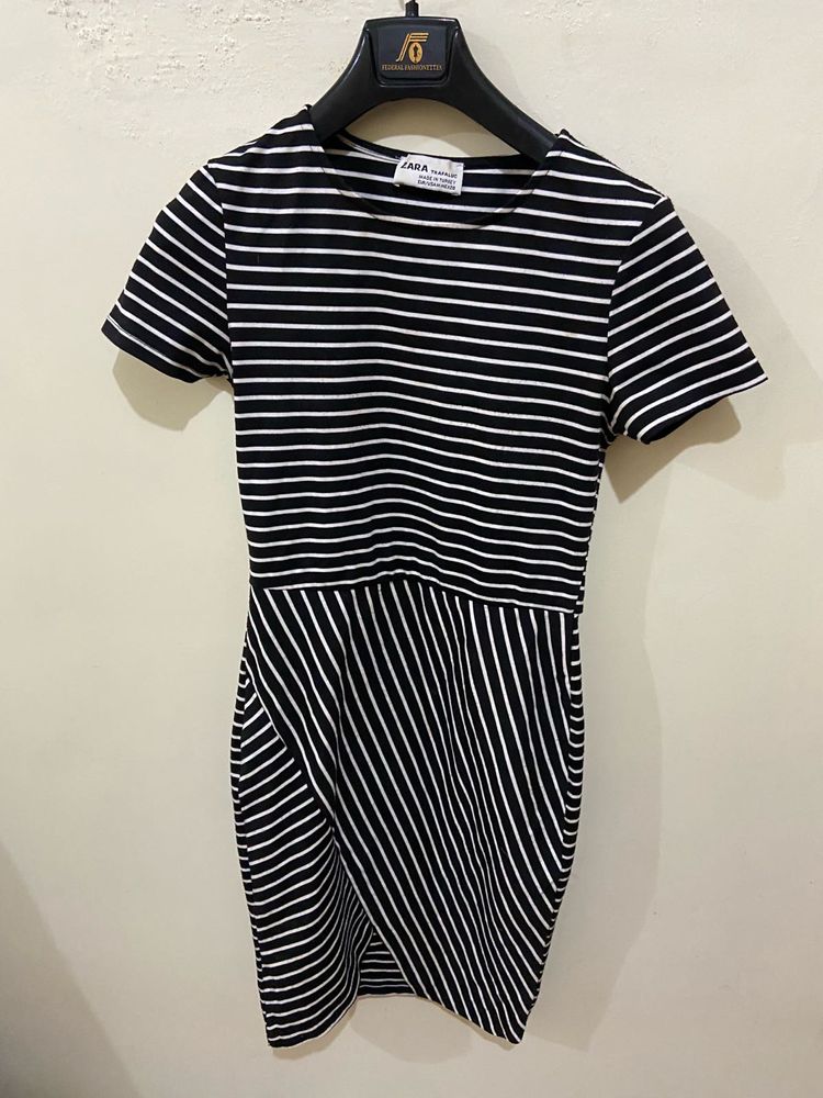 Zara Striped Knit Mini Dress