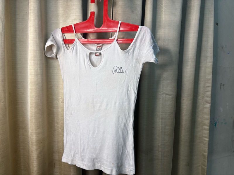 Oak Valley White Cut-Out Tee
