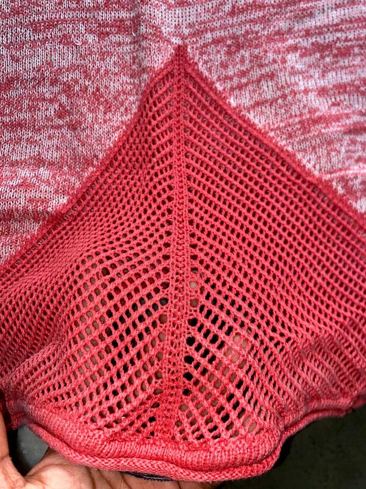 Pink &amp; White Marled Knit Top